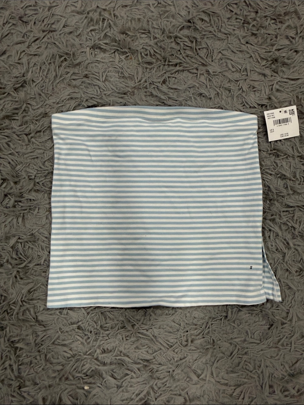 American Eagle Outfitters Light Blue and White Striped Tube Top
